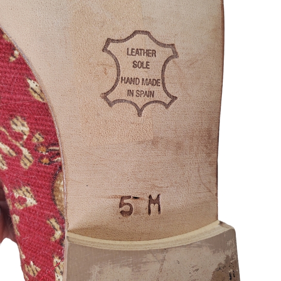 ZALO Elephant Tapestry Flats Loafers Smoking Slippers Sz 5 NWT Leather Soles - Picture 10 of 10